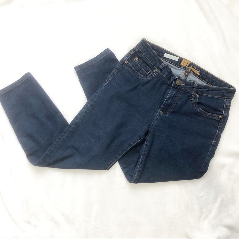 Kut from the Kloth Lucille Skinny Ankle Jeans dark blue denim  2+